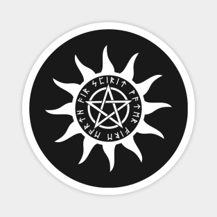 Pentacle Sun with Runes Magnet